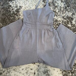 One Shoulder High Waist Linen Jumpsuit